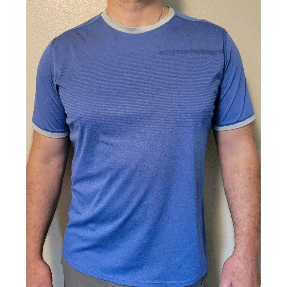 Nike Dri-Fit Men’s XL Blue Stripe Activewear T-Shirt NR.E72